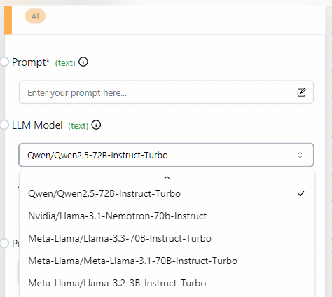 Step 5 AIMLAPI Models